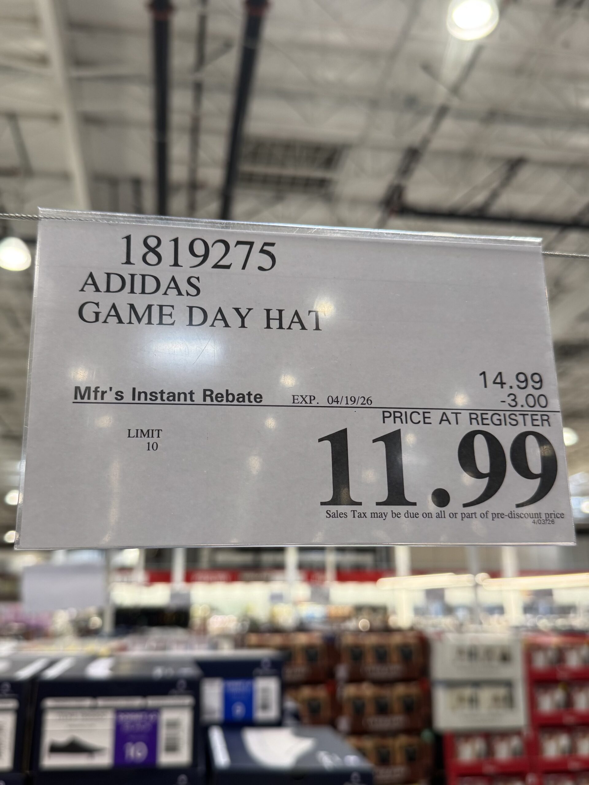 Adidas Gameday Hat - price tag