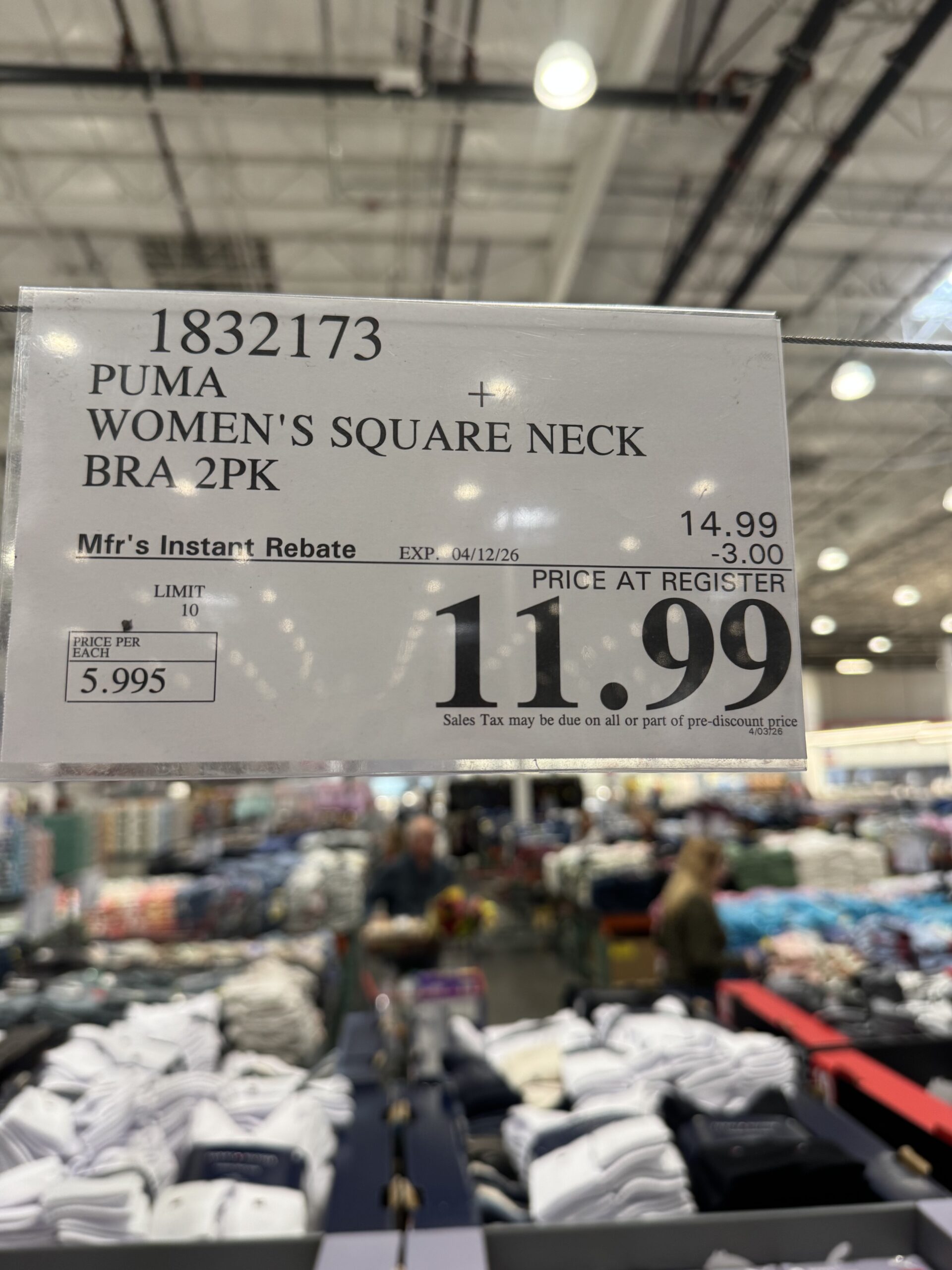 Puma 2 Pack Seamless Sports Bra - price tag