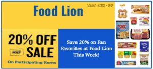 Save 20% on Fan Favorites at Food Lion This Week!