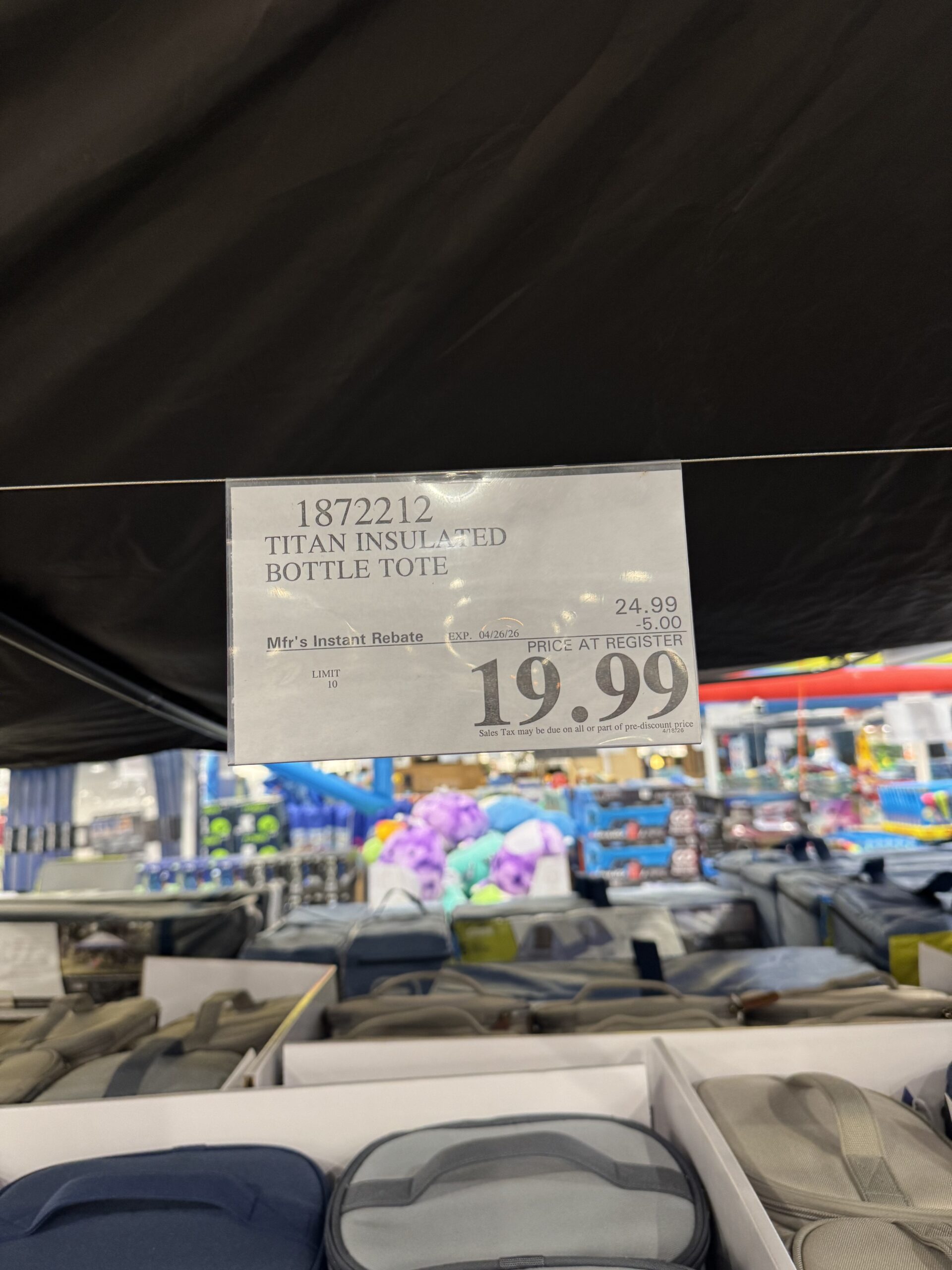 Costco discontinued item 46: 07 price titan high performance insulated beverage tote
