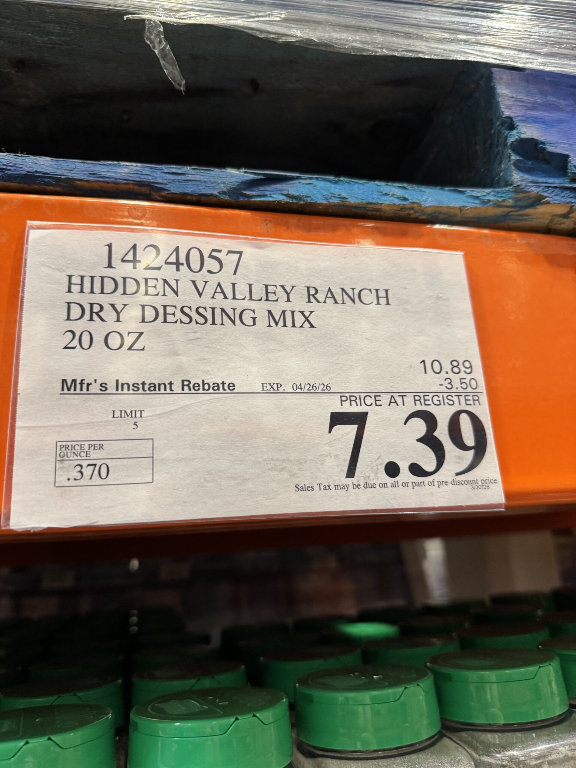 Hidden Valley The Original Ranch Homestyle Seasoning - price tag