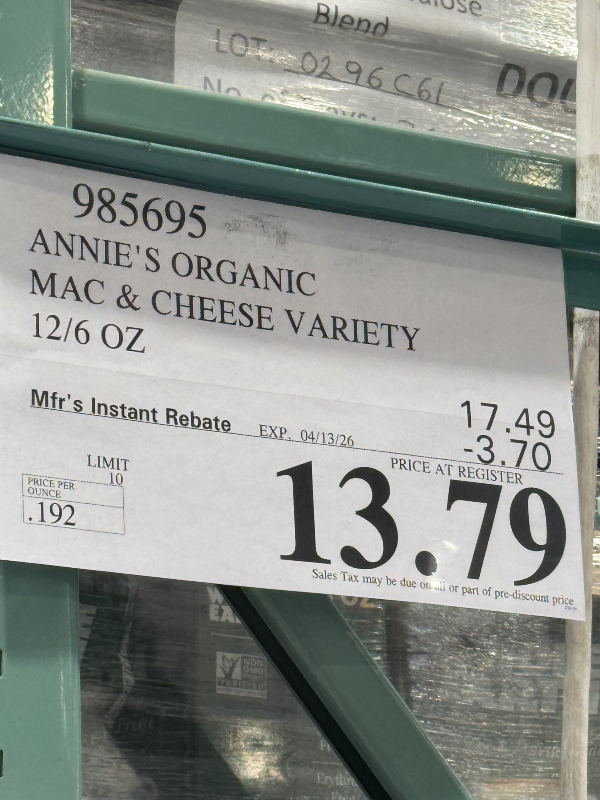 Annie's Organic Variety Pack - price tag