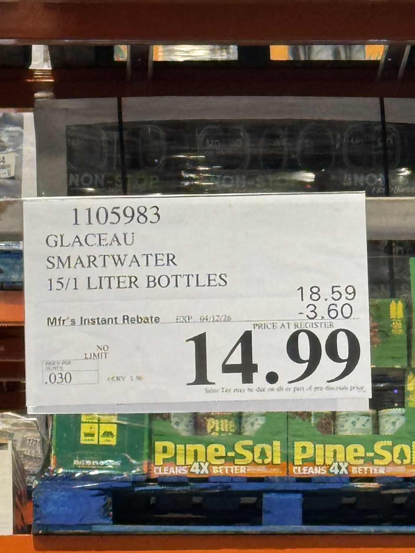 Glaceau Smartwater - price tag