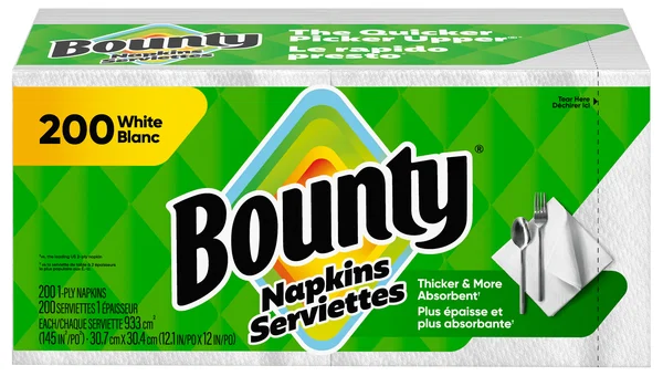 Bounty Napkins 1-Ply White
