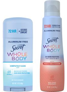 Secret Body Cream/Stick/Spray