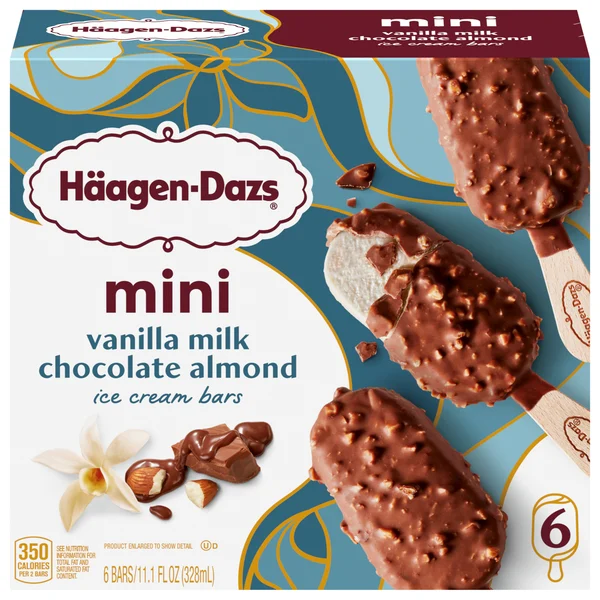 Haagen-Dazs Mini Vanilla & Almonds Ice Cream Bars - 6 ct