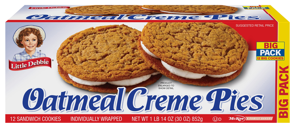 Little Debbie Oatmeal Creme Pies Big Pack - 12 ct