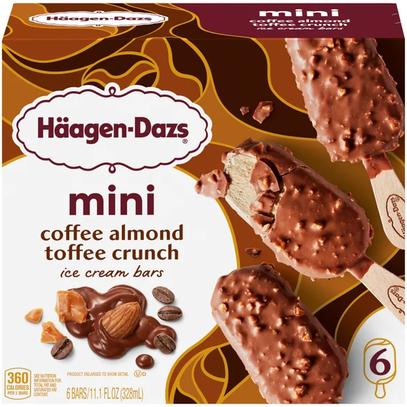 Haagen-Dazs Mini Coffee Almond Crunch Ice Cream Bars - 6 ct