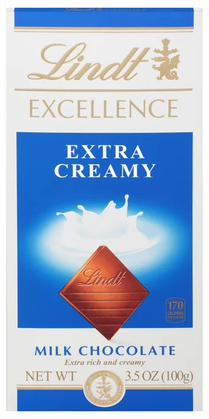 Lindt Excellence Extra Creamy Milk Chocolate Candy Bar