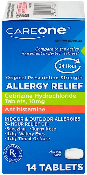 CareOne Allergy Relief 24 Hour Antihistamine 10 mg Tablets