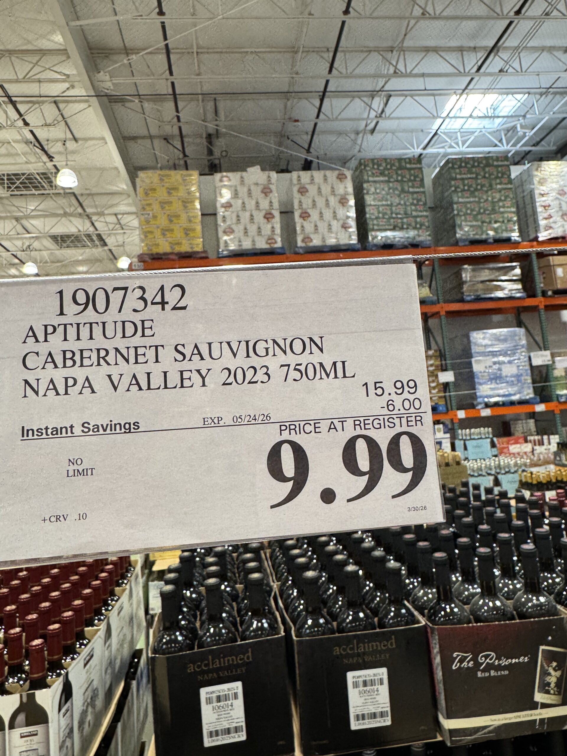 Aptitude Napa Valley Cabernet Sauvignon 2023 - price tag