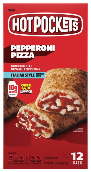 HOT POCKETS Pepperoni Pizza Garlic Buttery Crust Sandwiches - 12 ct Frozen