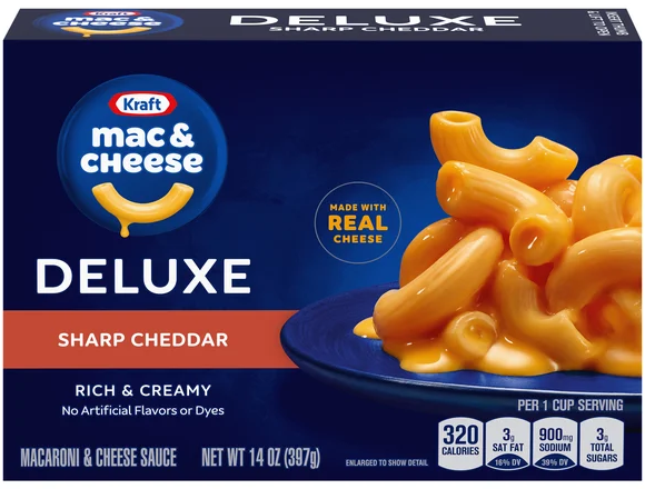 Kraft Deluxe Sharp Cheddar Mac & Cheese Dinner