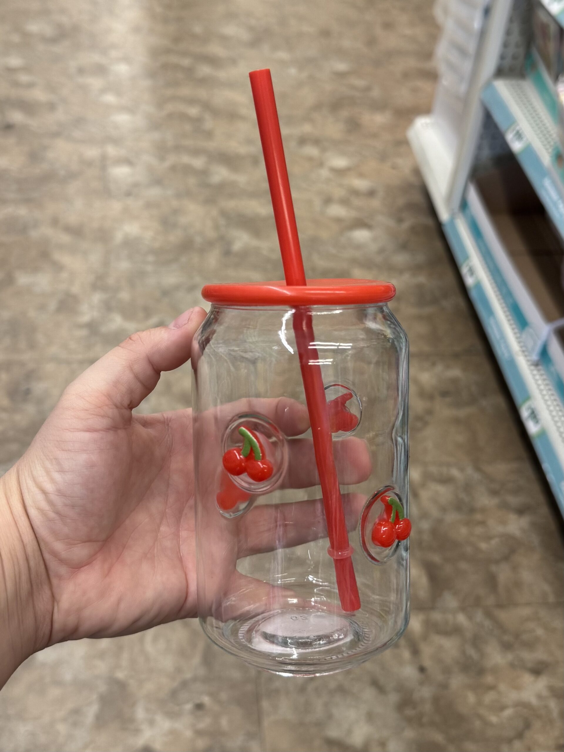 Designer Glass Tumbler With Lid And Straw, 1-ct. - in store