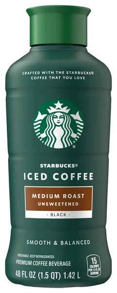Starbucks Unsweetened Black Medium Roast Iced Coffee Beverage