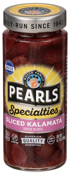 Pearls Specialties Greek Sliced Kalamata Olives Marinated