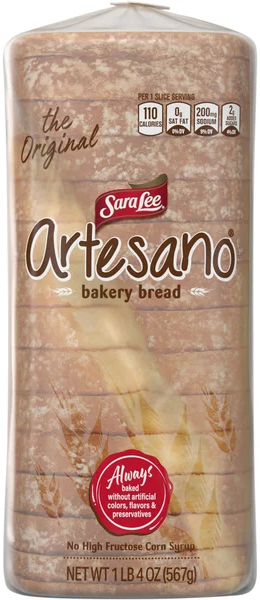 Sara Lee Artesano Original White Bread Sliced