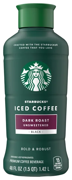 Starbucks Unsweetened Black Dark Roast Iced Coffee Beverage