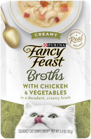 Fancy Feast Broths Creamy Chicken & Vegetables Cat Food Complement