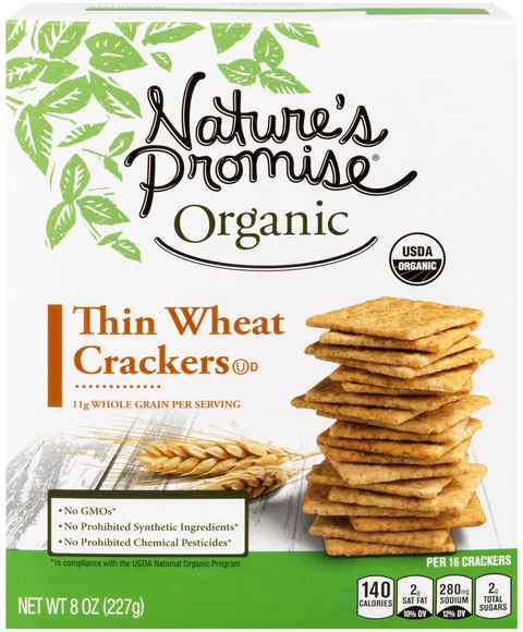 Nature's Promise Organic Thin Whole Grain Wheat Crackers