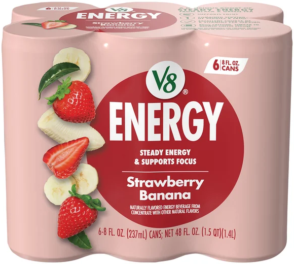 V8 +Energy Strawberry Banana Flavored Beverage - 6 pk
