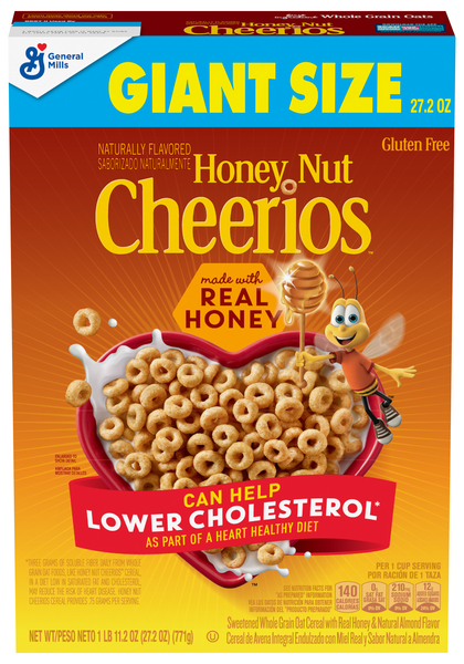 Cheerios Gluten Free Honey Nut Whole Grain Oat Cereal Giant Size