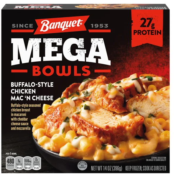 Banquet MEGA Bowls Buffalo-Style Chicken Mac 'N Cheese Frozen Meal