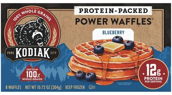 Kodiak Protein-Packed Blueberry Power Waffles - 8 ct Frozen