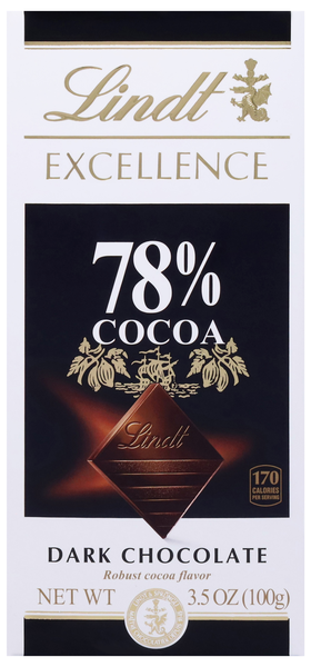 Lindt Excellence Dark Chocolate Candy Bar 78% Cocoa