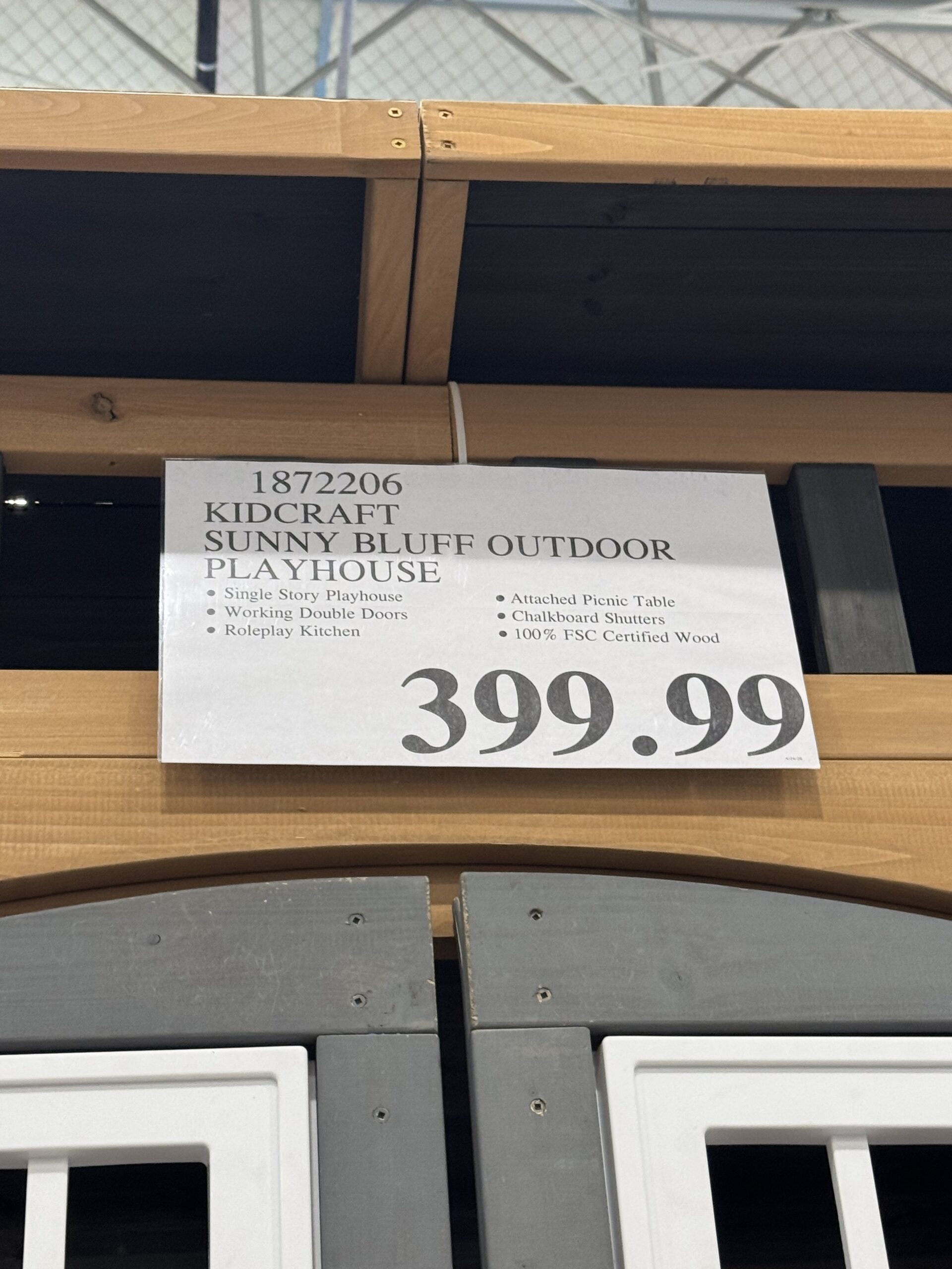 KidKraft Sunny Bluff Outdoor Playhouse - price tag