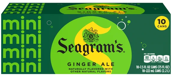 Seagram's Ginger Ale Soda Mini - 10 pk