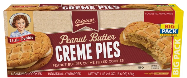 Little Debbie Creme Pies Filled with Peanut Butter Original Big Pack- 6 ct