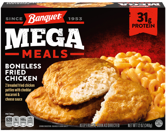 Banquet MEGA Boneless Fried Chicken Protein Frozen Meal