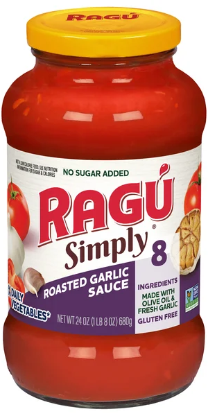 RAGU Simply No Sugar Added Roasted Garlic Pasta Sauce
