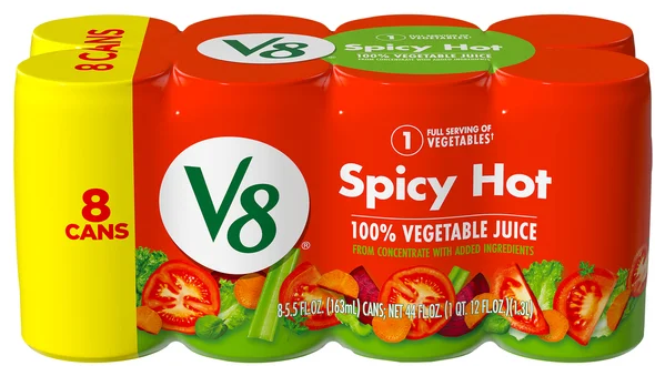 V8 Spicy Hot 100% Vegetable Juice - 8 pk