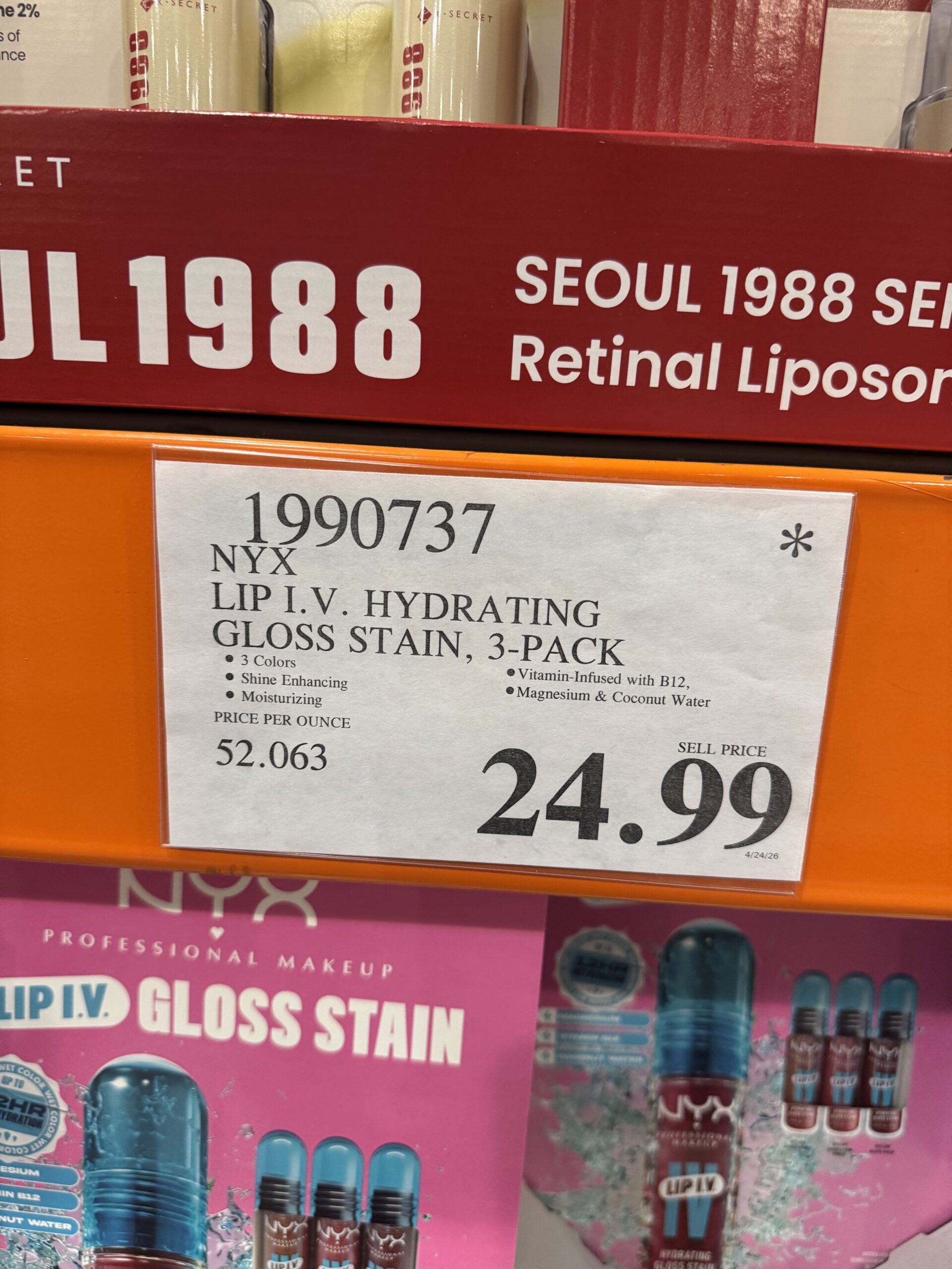 NYX Lip I.V. Hydrating Gloss Stain, 3-Pack - price tag