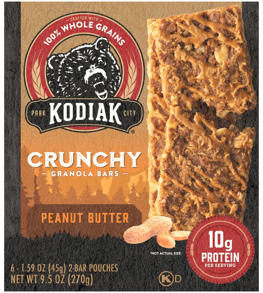 Kodiak Crunchy Peanut Butter Granola Bars - 6 ct