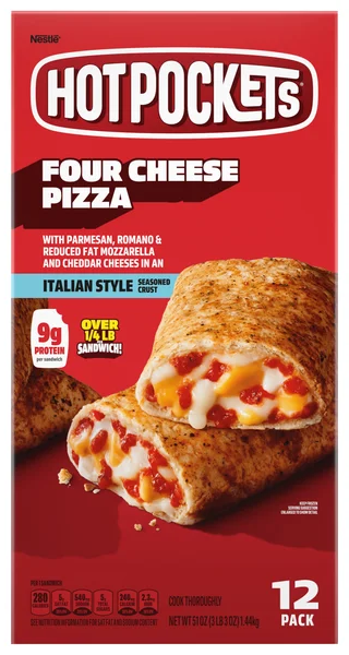 HOT POCKETS Four Cheese Pizza Seasoned Crust Sandwiches - 12 ct Frozen