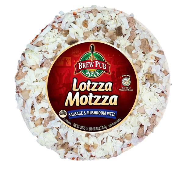 Brew Pub Lotzza Motzza Sausage & Mushroom Pizza