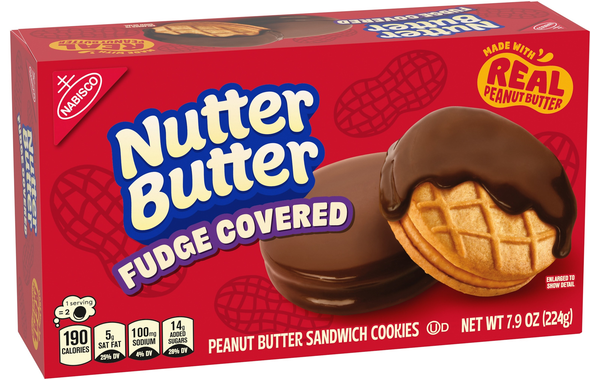 Nabisco Fudge Covered Nutter Butter Peanut Butter Sandwich Cookies