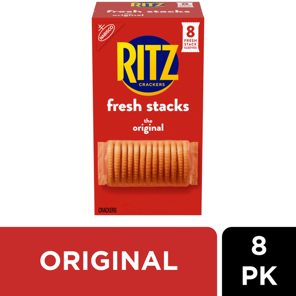 Ritz Fresh Stacks Original Crackers, Travel Snacks, 8 Pack