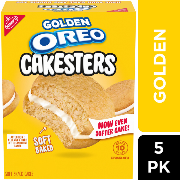 Oreo Golden Cakesters Soft Snack Cakes, 5-2.02 oz Snack Packs