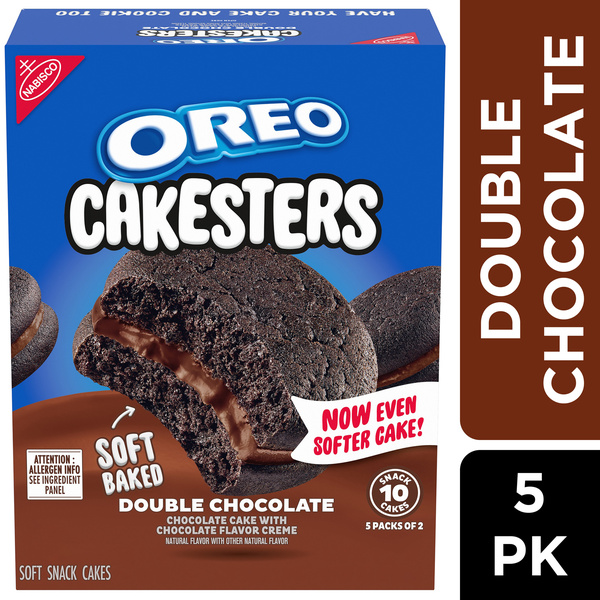 Oreo Cakesters Double Chocolate Soft Snack Cakes, 5-2.02 oz Packs