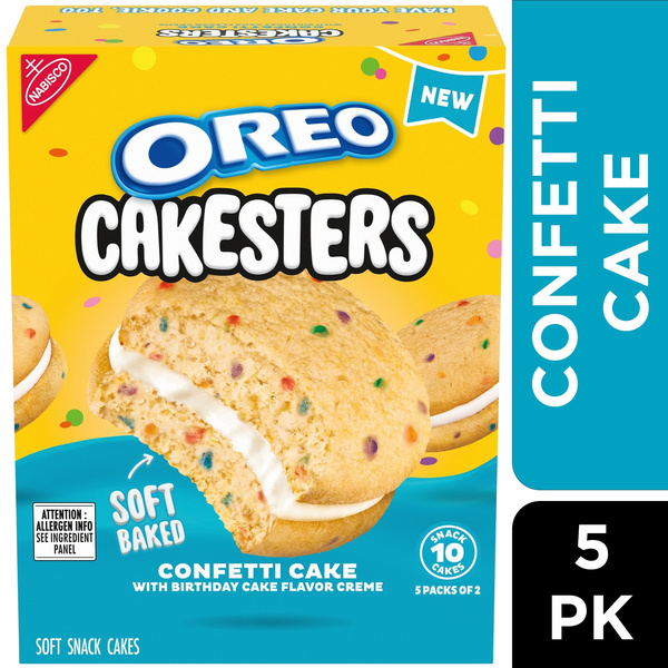 Nabisco Oreo Cakesters Confetti Cakes, 5-2.02 oz Snack Packs