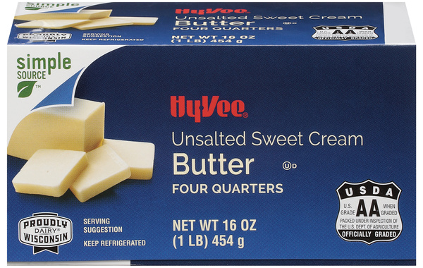 Hy-Vee Unsalted Sweet Butter Quarters