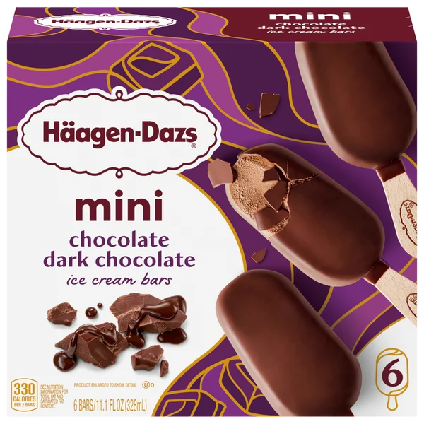 Haagen-Dazs Mini Chocolate Dark Chocolate Ice Cream Bars - 6 ct