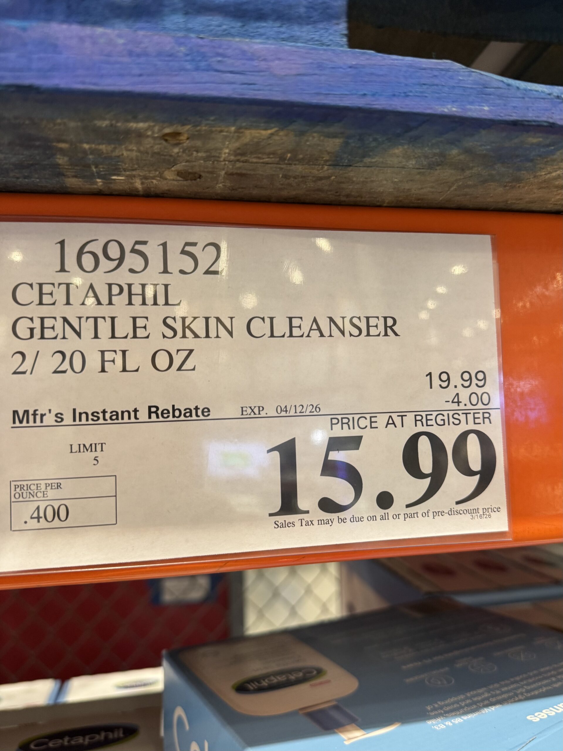 Cetaphil Gentle Skin Cleanser - price tag