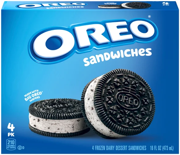 OREO Frozen Dairy Dessert Sandwiches - 4 ct