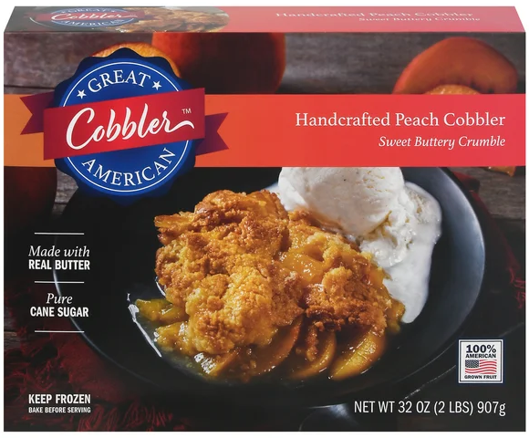 Great American Cobbler Handcrafted Peach Cobbler Crumble Frozen