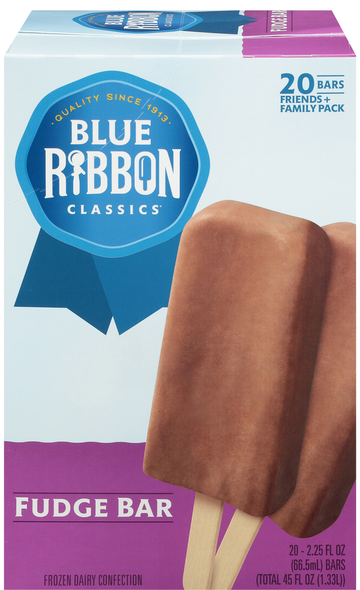 Blue Ribbon Classics Fudge Bar Frozen Dairy Dessert - 20 ct
